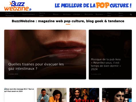 BuzzWebzine : magazine web pop culture, blog geek & tendance.